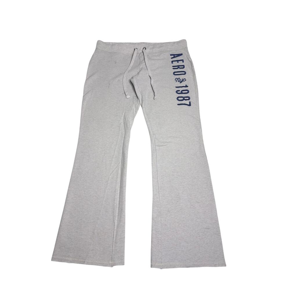 Aeropostale Aero NYC 1987 Flare Sweatpants Grey